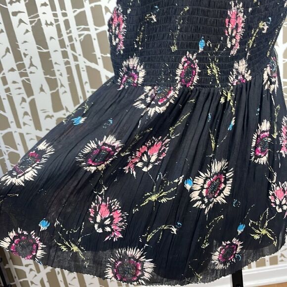 Free People Floral Print Smocked Top Gauze Tank Top NEW size S - Picture 13 of 16